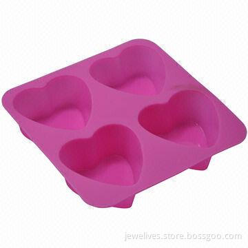 4-heart silicone bakeware
